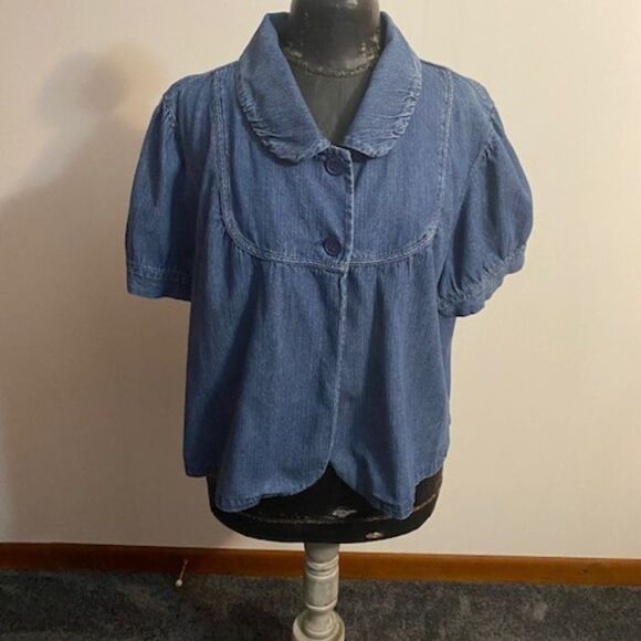 Route 66 short sleeve blue jean jacket, size 2X - Picture 1 of 3